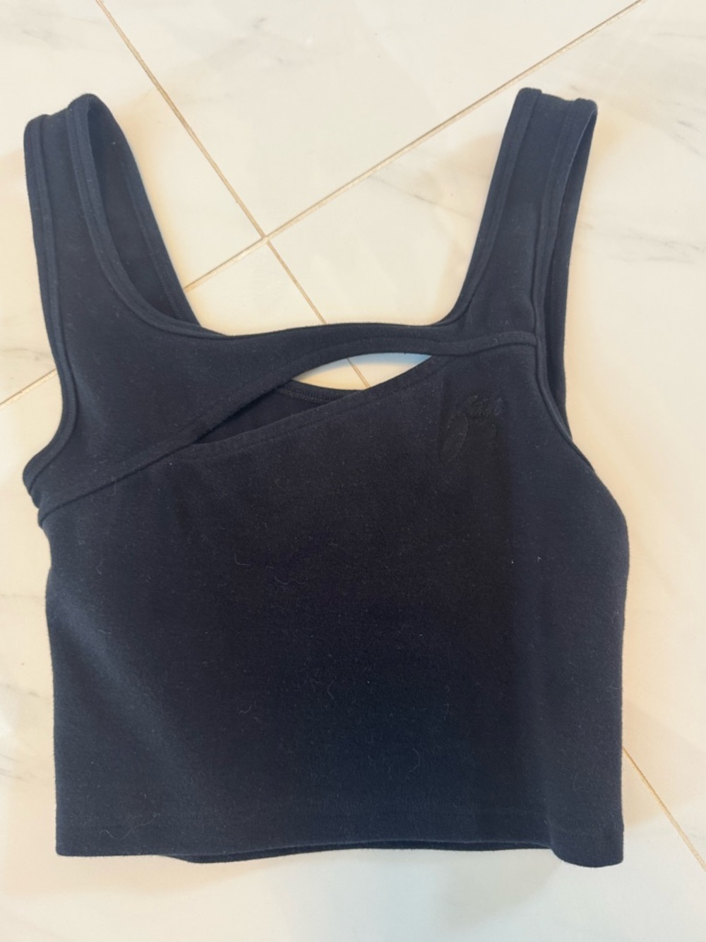 Kith Black Cutout Tank Top Crop Top Sleeveless Stretch Top XS/S